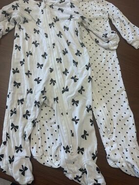 Milk Brand White Footed Baby Sleeper with Black Polka Dots